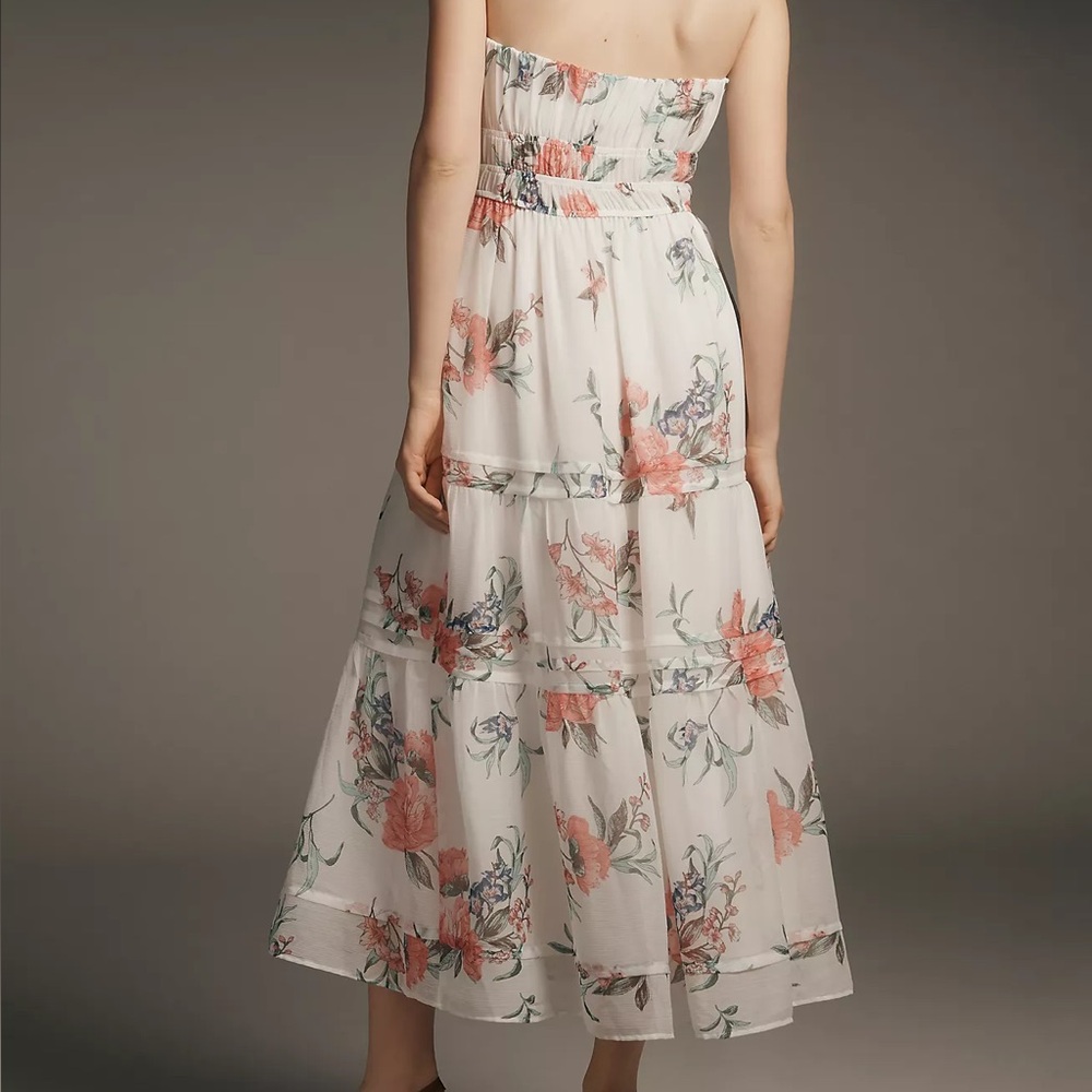 Anthropologie Somerset Strapless Chiffon Midi Dress - Picture 6 of 10